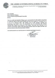 2014 - The American INT'L School in Cyprus